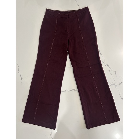 imperial Pants - 2000s Wool & Cashmere Burgundy Flare Pants Imperial Brand